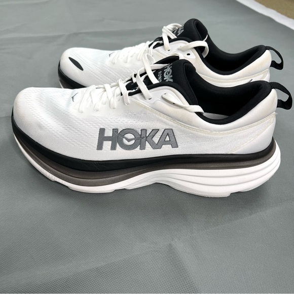 Hoka One One Bondi 8 White/Black Men’s 12.5 Great Condition! Running Shoes - Picture 5 of 15